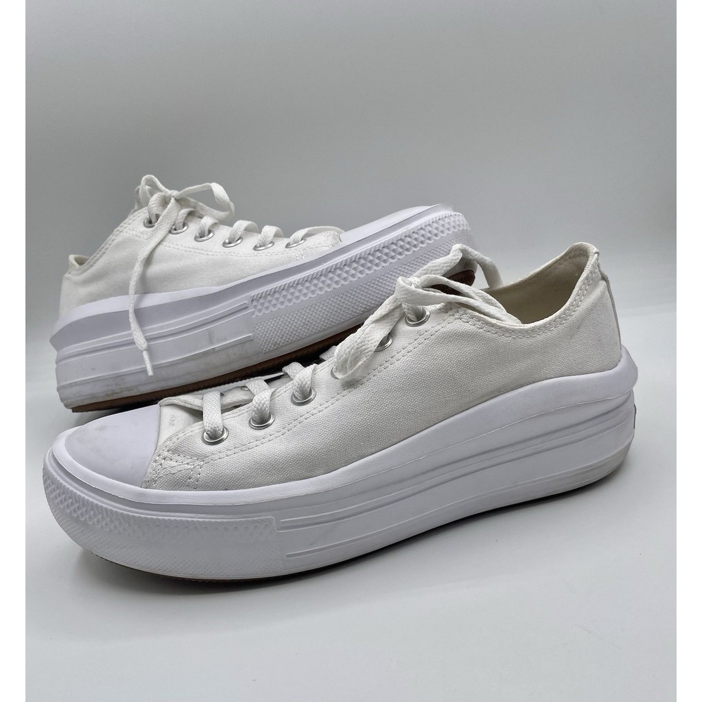 CONVERSE Chuck Taylor All Star Move Canvas Platform Women 10 White 570257C EUC - Picture 5 of 8
